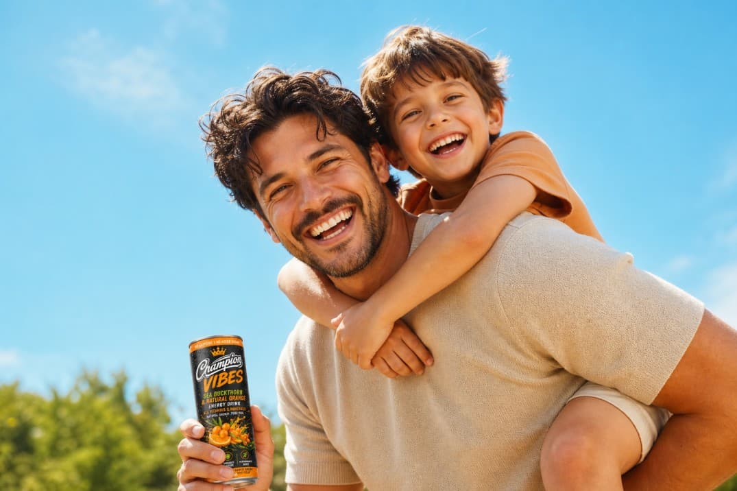 A father sharing a joyful outdoor moment with his child